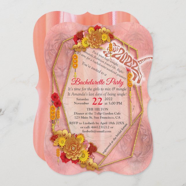 Invitación El año del tigre (Anverso / Reverso)