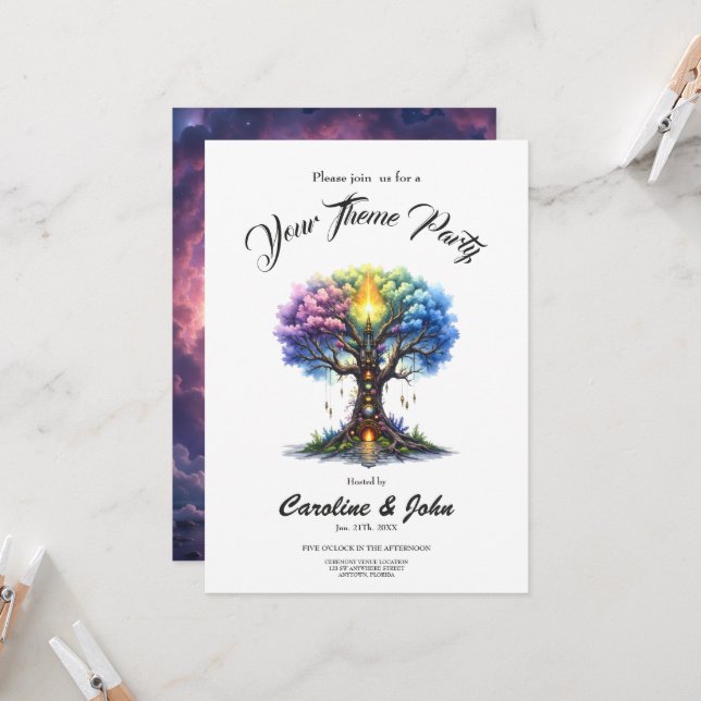 Invitación El Árbol Celestial de los Reinos Eternos.  (Anverso/Reverso In Situ)