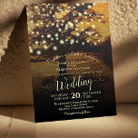 Invitación El árbol de caída del pergamino vintage ilumina a<br><div class="desc">Esta hermosa invitación a la boda presenta un diseño de estilo rústico. La imagen muestra un árbol de otoño cubierto con cuerdas de luces. Diseñado para que parezca impreso en papel pergamino vintage. La redacción es formal y cuenta con letras caligráficas de escritura de encaje. Perfecto para una ceremonia por...</div>