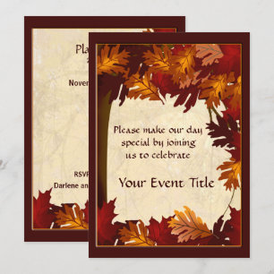 Invitación El árbol de colores otoñales deja todo el Personal