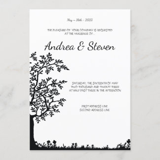 Invitación El árbol de la boda de la vida invita. Ramas de