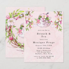 Invitación El árbol de manzanas florece brunch y el té invita