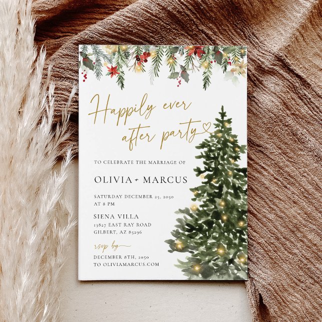 Invitación El árbol de navidad ilumina la recepción nocturna  (Subido por el creador)