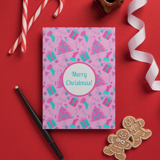 Invitación El árbol de Navidad rosa abastecedor de dulces de  (Subido por el creador)