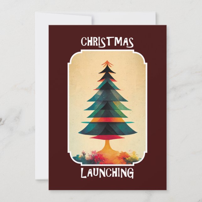 Invitación El árbol de navidad se está despegando | Diseño ar (Anverso)