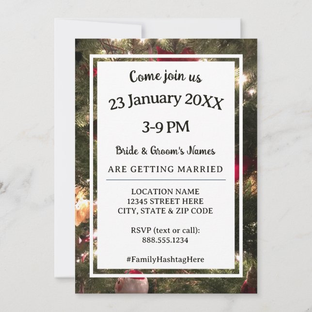 Invitación El árbol de Navidad Twinkle ilumina la foto del Bo (Reverso)