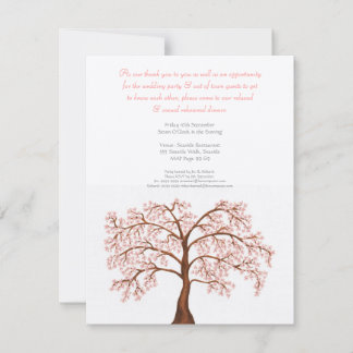 Invitación El árbol de Sakura de la flor de cerezo de la cena