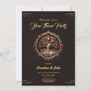 Invitación El árbol dorado de la vida del misticismo,