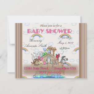 Invitación El Arca Baby Shower de Pink Noah