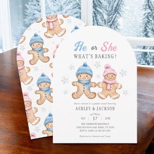 Invitación El arca reveladora de género Gingerbread