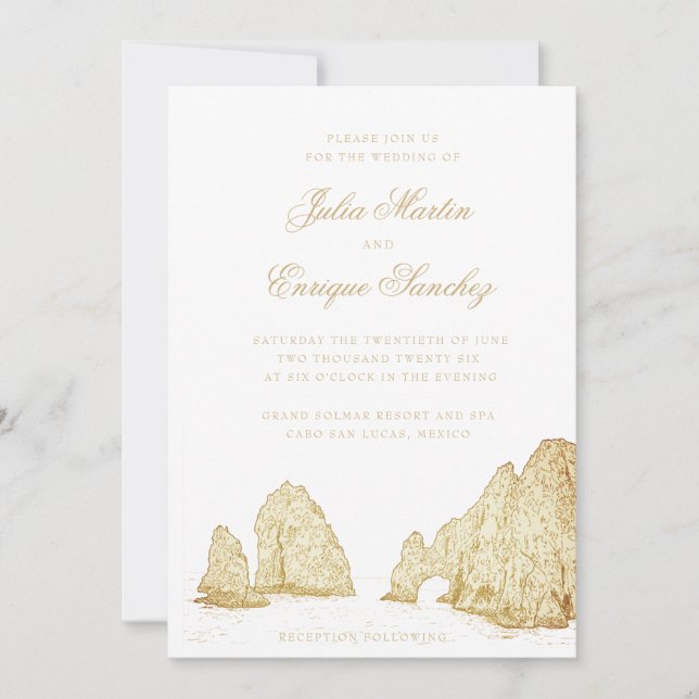 Invitación El Arco Cabo San Lucas Arco de Boda (Anverso)