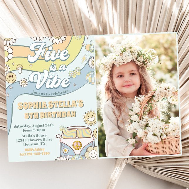 Invitación El arco iris cinco retro es un árbol vibra de cinc (Subido por el creador)