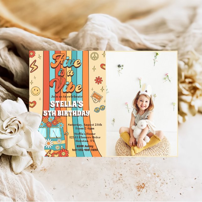 Invitación El arco iris cinco retro es un árbol vibra de cinc (Subido por el creador)