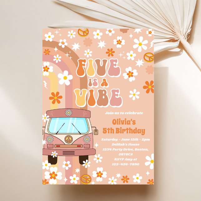 Invitación El arco iris cinco retro es un árbol vibra de cinc (Subido por el creador)