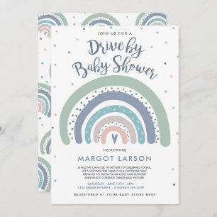 Invitación El arco iris manejado por Baby Shower con tonos ap