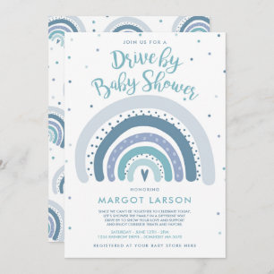 Invitación El arco iris manejado por Baby Shower con tonos ap