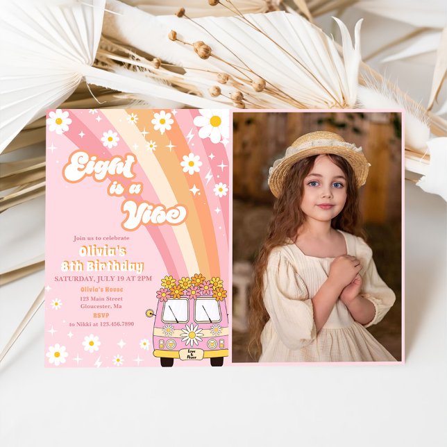 Invitación El arco iris ocho retro es un vibe Groovy octavo c (Subido por el creador)