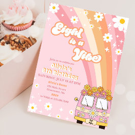 Invitación El arco iris ocho retro es un vibe Groovy octavo c