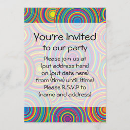 Invitación El arco iris retro circunda el modelo