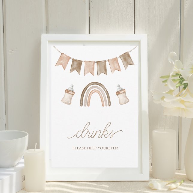 Invitación El arcoiris boho bebe un Baby Shower neutral de gé (Subido por el creador)