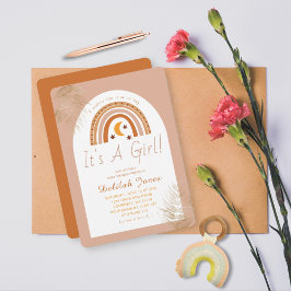 Invitación El arcoiris boho es un Baby Shower Chica