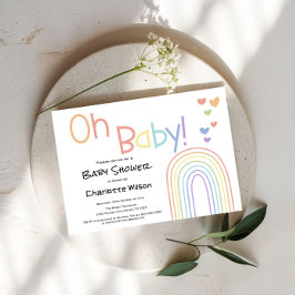 Invitación El arcoiris colorido y bonito con el Baby Shower d