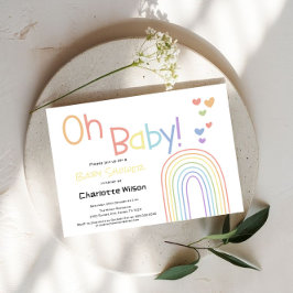 Invitación El arcoiris colorido y bonito con el Baby Shower d