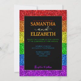 Invitación El arcoiris de la bandera LGBT enciende a boda gay