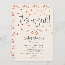 Invitación El arcoiris de la terracota rosada del Pastel de R