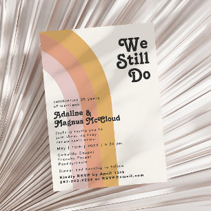 Invitación El arcoiris de los 70 retro moderno todavía promet