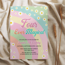 El arcoiris de Unicornio, retro mágico de cuatro a