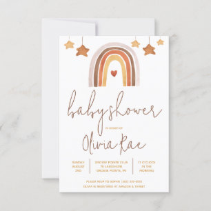 Invitación El arcoiris del Boho y las estrellas y el género n