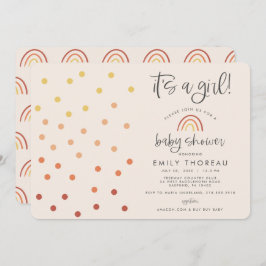 Invitación El arcoiris del pastel rosado Chica de Rubor