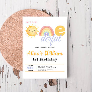 Invitación El arcoiris del sol no es maravilloso primer cumpl