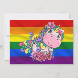 Invitación El arcoiris mágico de Unicornios