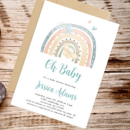 Invitación El arcoiris mínimo de Boho Oh Baby Shower bebé