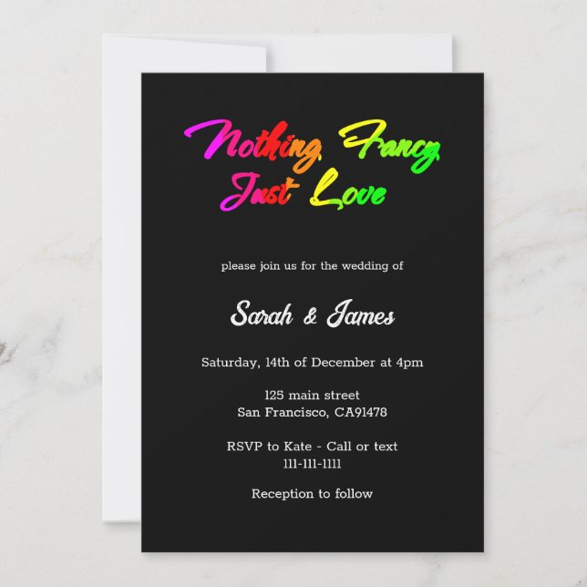 Invitación El arcoiris no tiene nada de divertido solo amar a (Anverso)