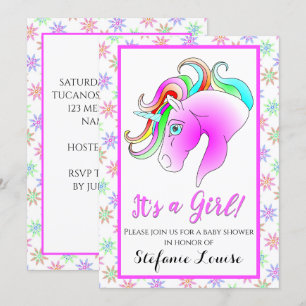 Invitación ¡El arcoiris Personalizado de unicornio es un Chic