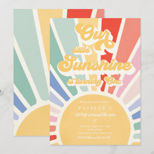 Invitación El arcoiris silencioso nuestro pequeño sol de cump