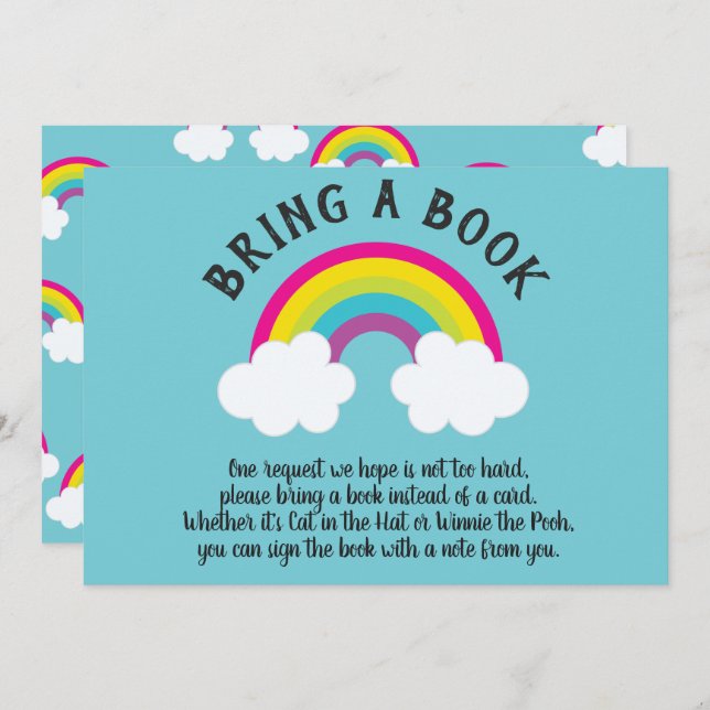 Invitación El arcoiris trae un libro (Anverso / Reverso)