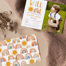 El arcoiris y el sol salvaje de un primer cumpleañ