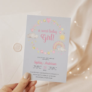 Invitación El arcoiris y las estrellas Baby Shower es un Chic
