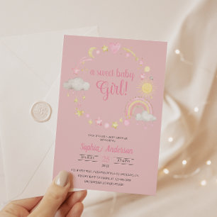 Invitación El arcoiris y las estrellas Baby Shower es un Chic