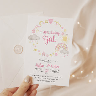 Invitación El arcoiris y las estrellas Baby Shower es un Chic