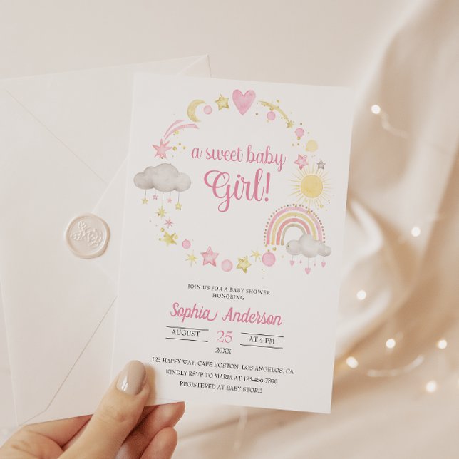 Invitación El arcoiris y las estrellas Baby Shower es un Chic (Subido por el creador)