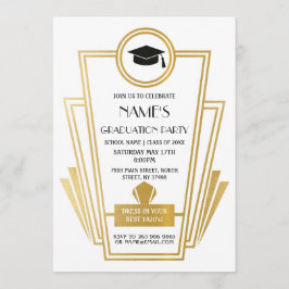 Invitación el art déco de la fiesta de graduación de los años