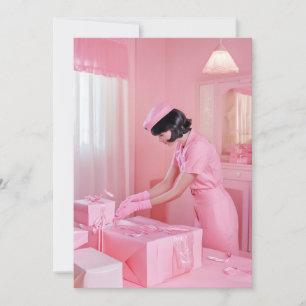 Invitación El arte del envolvimiento de regalos rosados