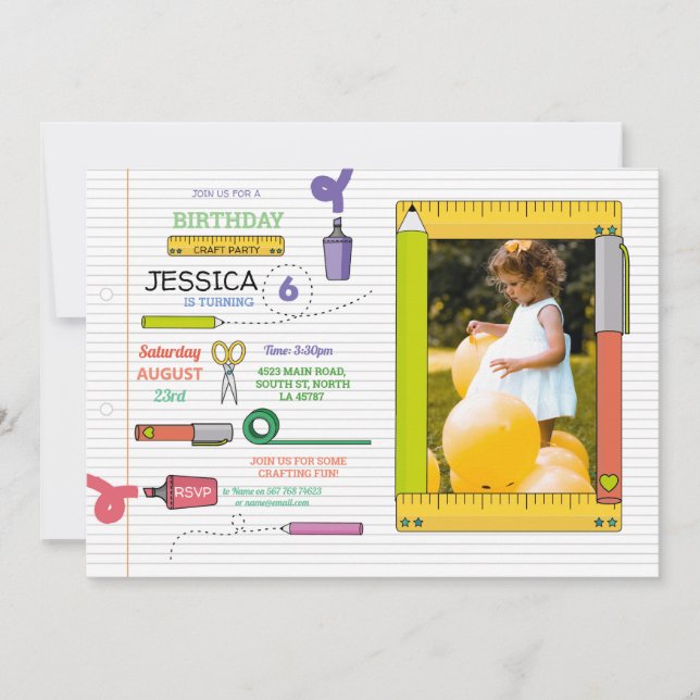 Invitación El arte inmóvil del fiesta encierra cumpleaños de (Anverso)