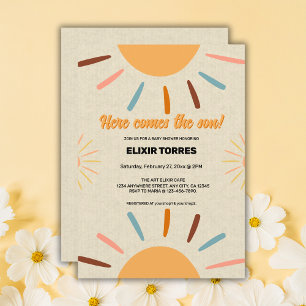 Invitación El arte minimalista llega al Baby Shower del hijo