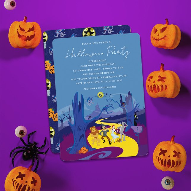 Invitación El asistente de la fiesta de cumpleaños de Hallowe (Invite on table)